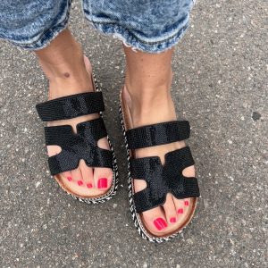 Spice up sandal med sten - Sort