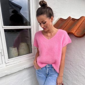 Soft mohair strik strik - Rose pink