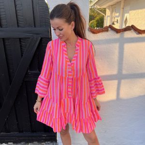 Italy soft kjole med striber
