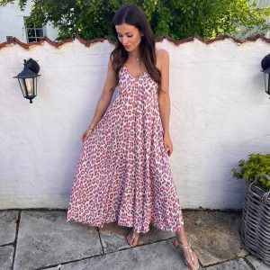 Como summer leo kjole - Brun/Pink