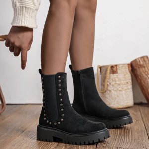 ENANY Boots med nitter - Sort